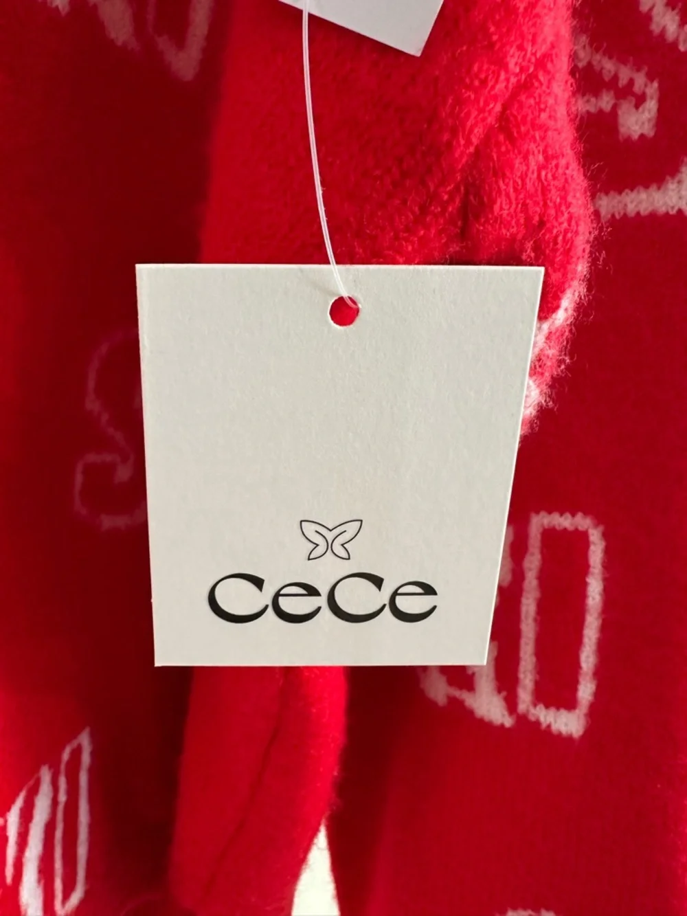 Cece Red SKI Crewneck Sweater - Women's Cozy Winter Pullover Size L - Picture 4 of 9
